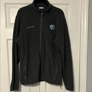 Columbia Charcoal Full-Zip Fleece Jacket with UNC logo